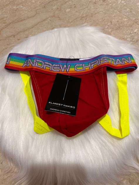 Clear Stock 8 Authentic Andrew Christian Almost Naked Pride Y Back Jock Thong Men S