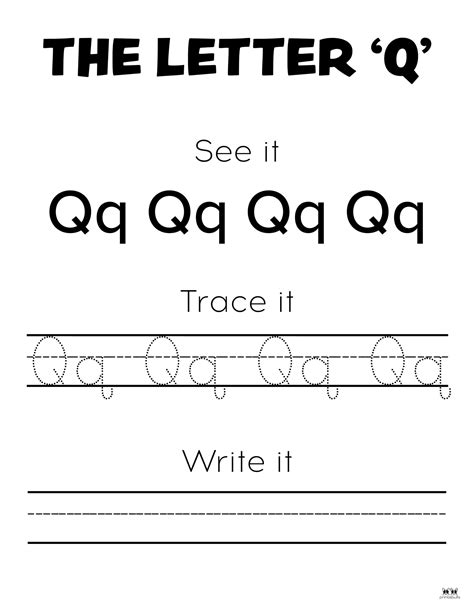 Letter Q Worksheets - 50 FREE Printables | Printabulls