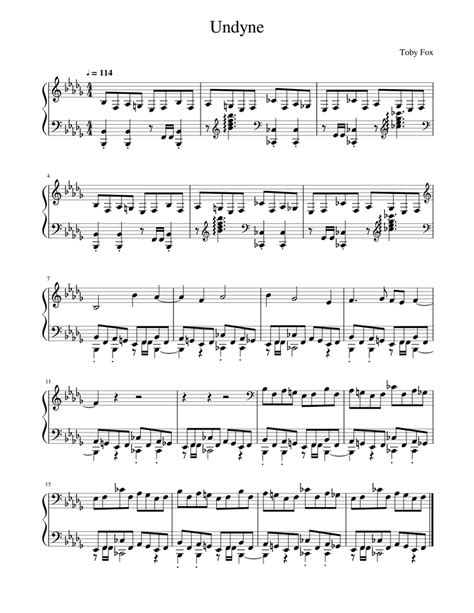 Undyne Sheet Music For Piano Solo