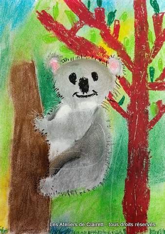 Koalas Aux Pastels Secs Et Craies Grasses Les Ateliers De Clairett