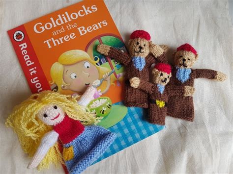 Goldilocks And The Three Bears Finger Puppet Knitting Pattern Etsy