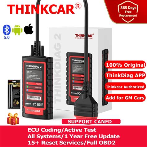 THINKCAR Outil De Diagnostic Automobile THINKDIAG 2 Scanner OBD2 Prise