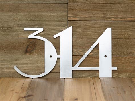 Modern House Number Metal Sign Art Deco Numbers Address Sign Address