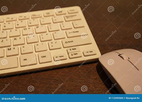 White Wireless Mouse and Keyboard Stock Photo - Image of workspace ...