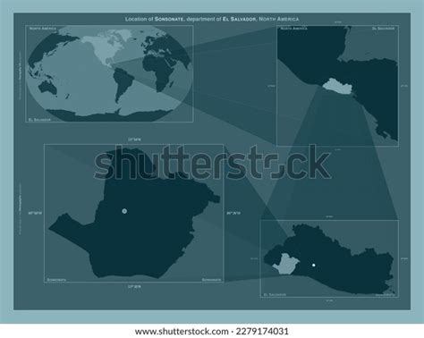 Sonsonate Department El Salvador Diagram Showing Stock Illustration ...