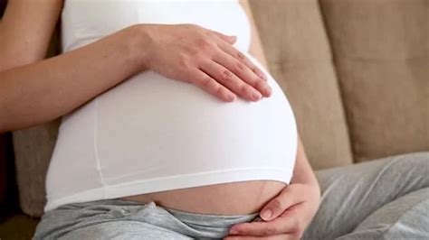 A Caring Mother Strokes A Naked Pregnant Stock Video Pond5