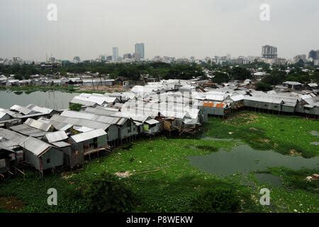 A Top View Of Korail Slum Is Located Beside The Gulshan Banani Lake In