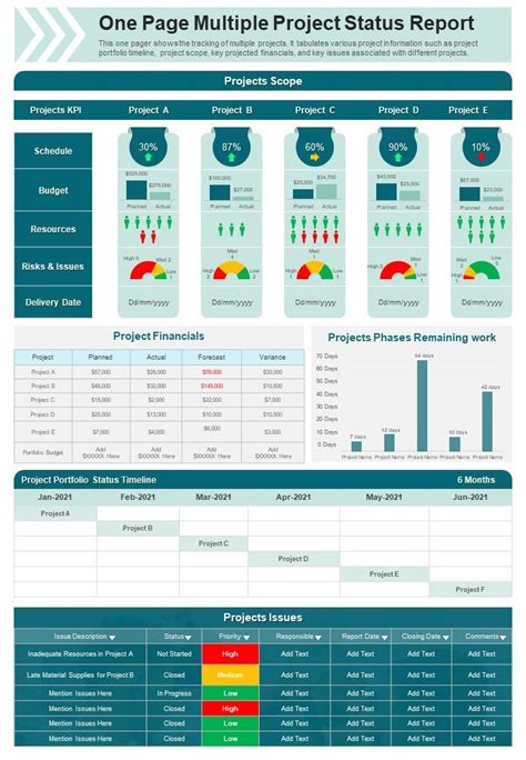 Top Multiple Project Status Report Templates With Examples