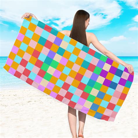 Double Sided Beach Towel Superfine Fiber Adult Swim Towel Quick Dry