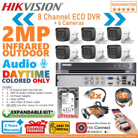 Hikvision Ch Mp Lite Ir Audio Camera Outdoor Bullet Diy Cctv Eco