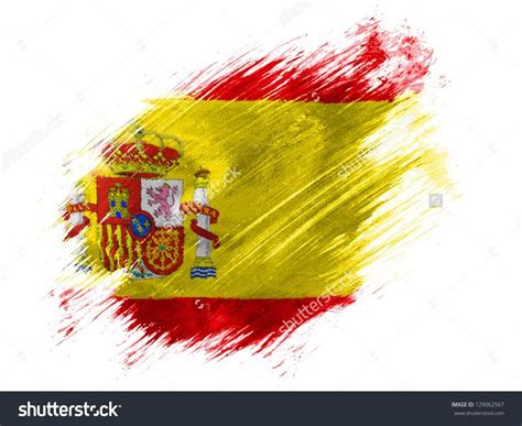 Flag painting, Spanish flags, White background