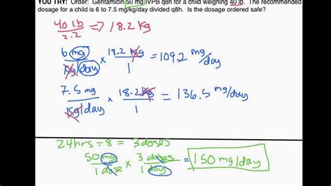 Weight Based Dosage Calculations Worksheets