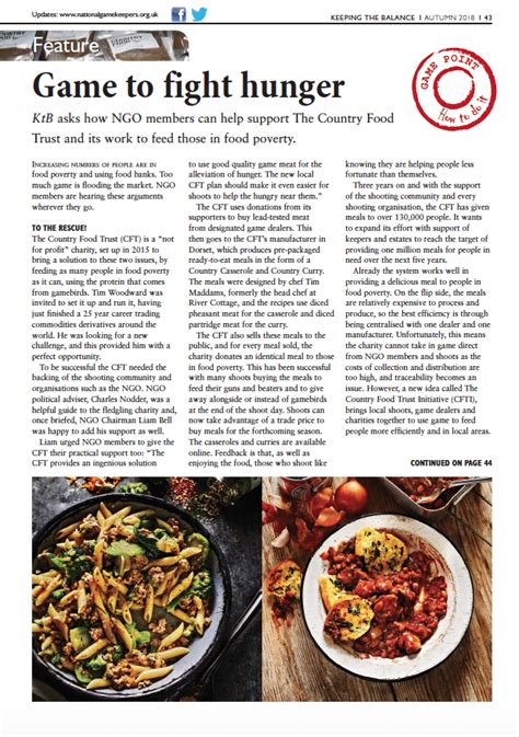 Keeping The Balance Article On The Country Food Trust The Country