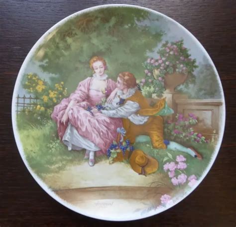 ASSIETTE DÉCORATIVE FRAGONARD en porcelaine de Limoge EUR 13 00