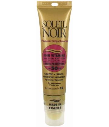 Soleil Noir Soin Vitamin Cr Me Spf Ml Stick Spf G Pas Cher