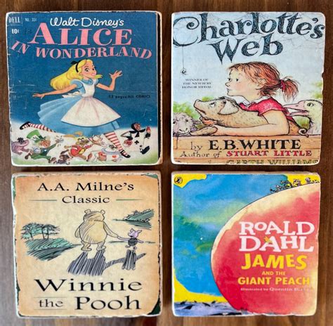 Classic Children's Book Cover Coasters set of 4 - Etsy