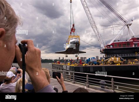 2012 New York City Usa Spectators Photograph The Space Shuttle