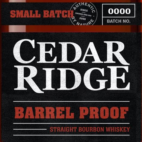 Cedar Ridge Barrel Proof Bourbon Whiskey