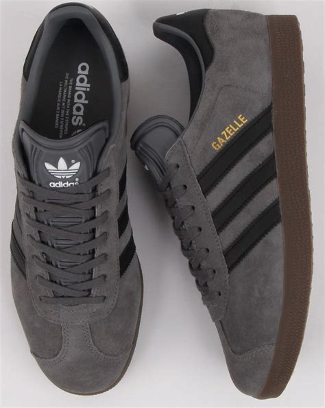 Adidas Gazelle Trainers Grey Black Suede 80s Casual Classics