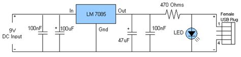 Simple Portable Battery Powered Usb Charger Circuit Diagram