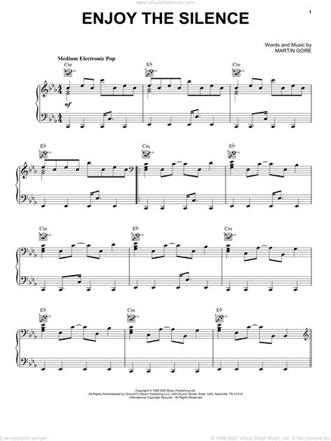 Enjoy The Silence Sheet Music For Voice Piano Or Guitar PDF