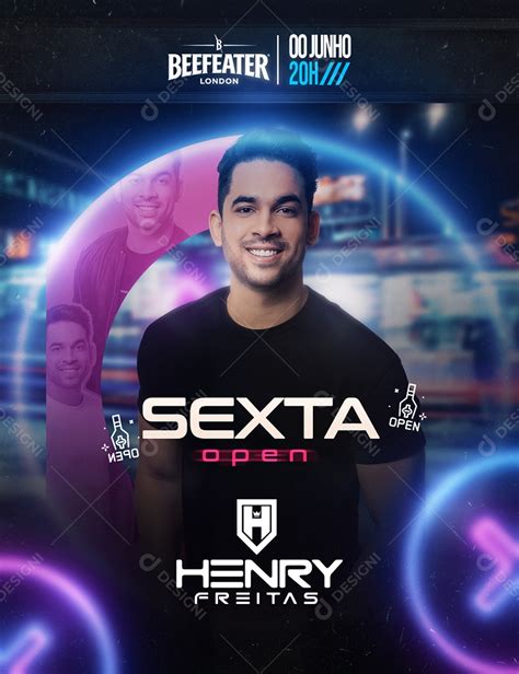 Social Media Flyer Shows Eventos Henry Freitas Psd Editável Download