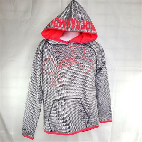 Under Armour Youth Girls LG Hoodie Gray Scale... - Depop