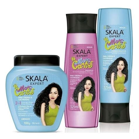 Kit Skala Mais Cachos Shampoo Condicionador Creme Em Kit Para