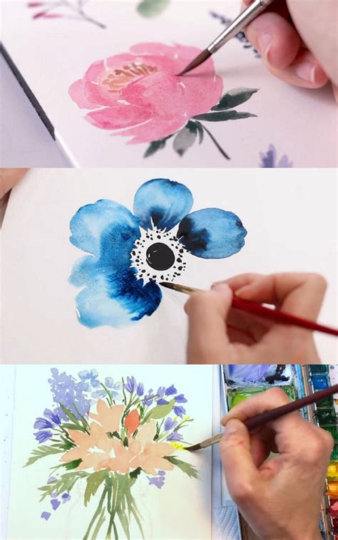 20+ Best Watercolor Flowers Tutorials & Videos - A Piece Of Rainbow