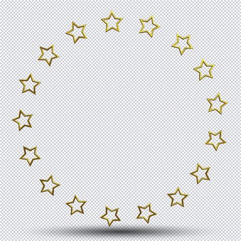 Premium Psd Realistic Circle Golden Stars Isolated For Customer