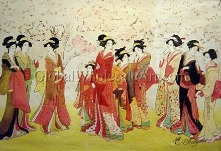 Hanogi From The Ogiya Establishment And Others Painting By Chokosai