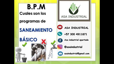 CUALES SON LOS PROGRAMAS DE SANEAMIENTO BASICO BPM YouTube