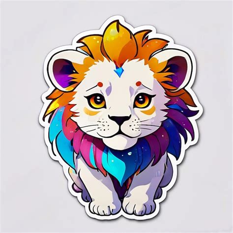 Premium Photo Lion Stickers Cute Lion Cartoon 3d Lion Cartoon