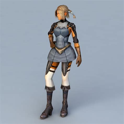 Germanic Warrior Woman 3d Model 3ds Max Files Free Download Modeling