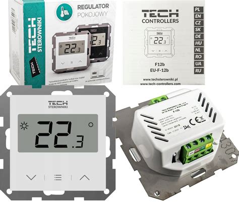 STEROWNIK REGULATOR TERMOSTAT POKOJOWY PODTYNKOWY BIAŁY F 12B TECH L X