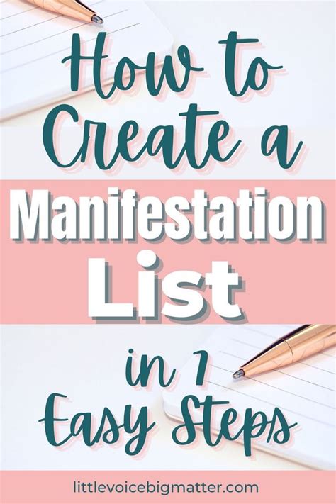 How To Write A Manifestation List In 7 Easy Steps