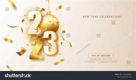 2023 Gold Numbers Golden Balloons Shimmering Stock Vector (Royalty Free ...