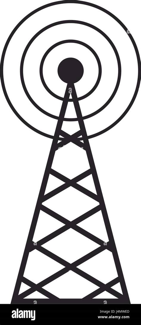 Radio Antenna Sending Signal Icon Wireless Technology Vector