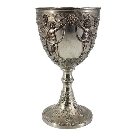 Great Lakes Vntg Vintage Corbell Co Silver Plated Putti Goblet