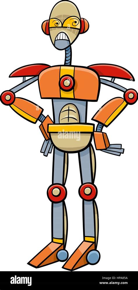 Vector Cartoon Illustration Angry Robot Fotograf As E Im Genes De Alta