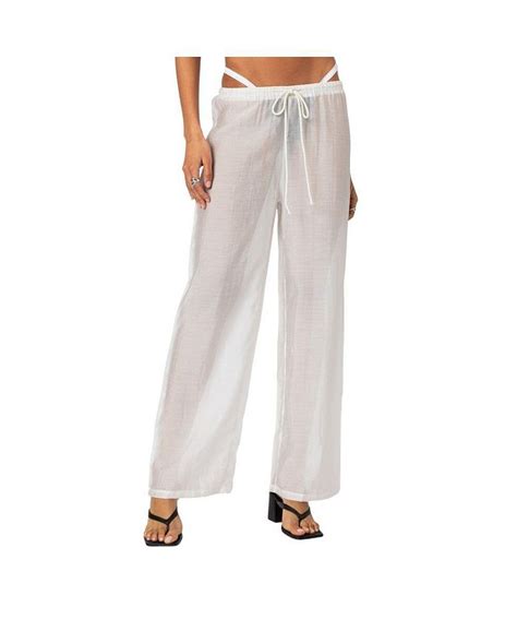 Edikted Womens Breezy Sheer Pants Macys