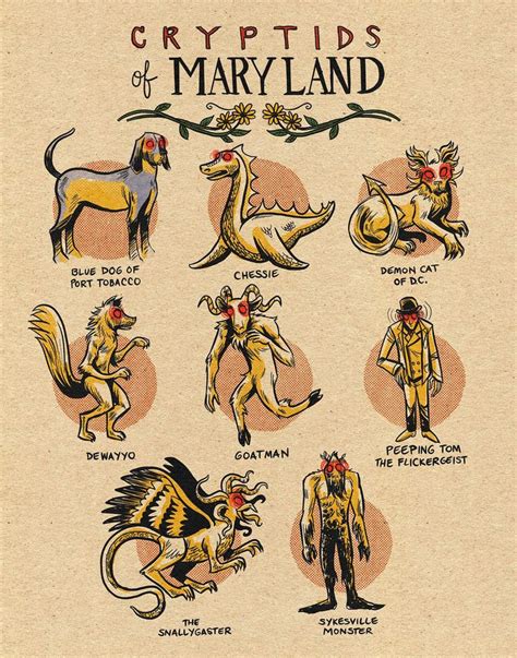 Maryland Cryptids Print And Sticker Pack Etsy Myths And Monsters