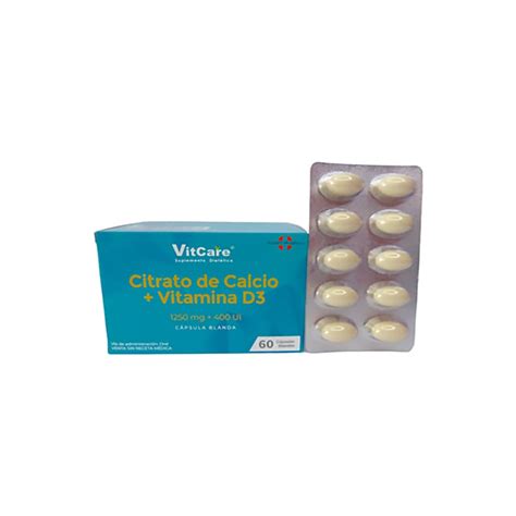 CITRATO DE CALCIO 1250 MG VITAMINA D3 400 UI CÁPSULA BLANDA SMART