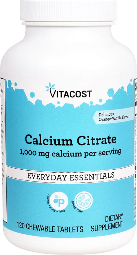 Vitacost Calcium Citrate Orange Vanilla