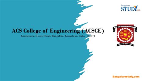 Ppt Acs College Of Engineering Acsce In Bangalore Powerpoint