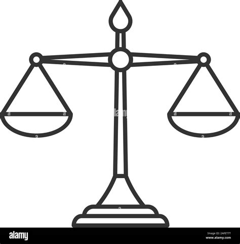 Justice scales linear icon. Thin line illustration. Equality. Judgement ...