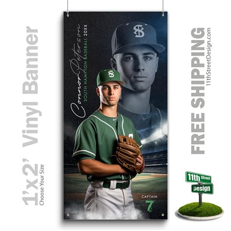 11th Street Design | Custom Sports Banner | Reflection Baseball