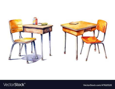 School desk clipart isolated Royalty Free Vector Image