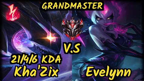 GOG Pride KHA ZIX Vs EVELYNN 21 4 6 KDA JUNGLE GAMEPLAY EUW