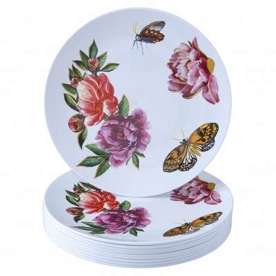 Silver Spoons Butterfly Garden Design Plastic Plates For Party Heavy